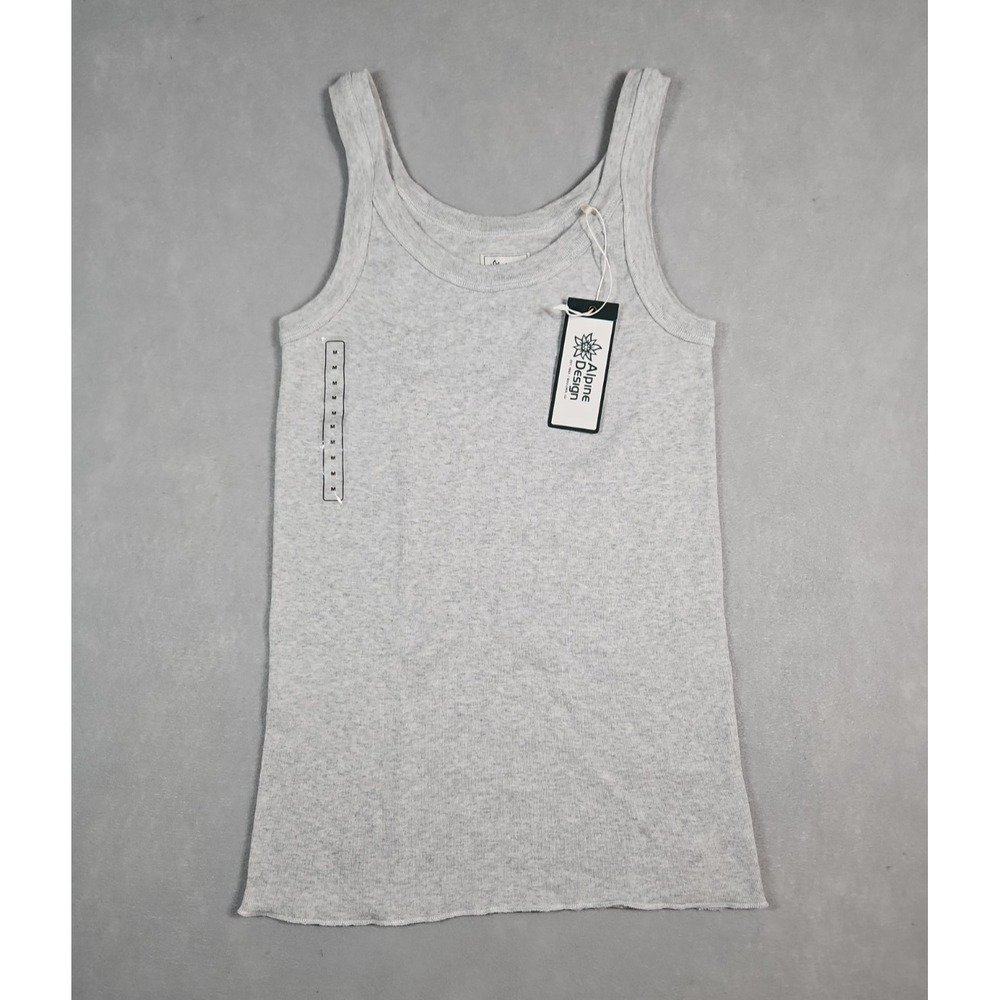 Alpine Design Womens Light Gray Ribbed Tank Top Size Medium NWT